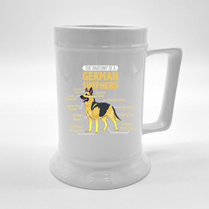 The Anatomy Of A Ger Shepherd Gift Front & Back Beer Stein