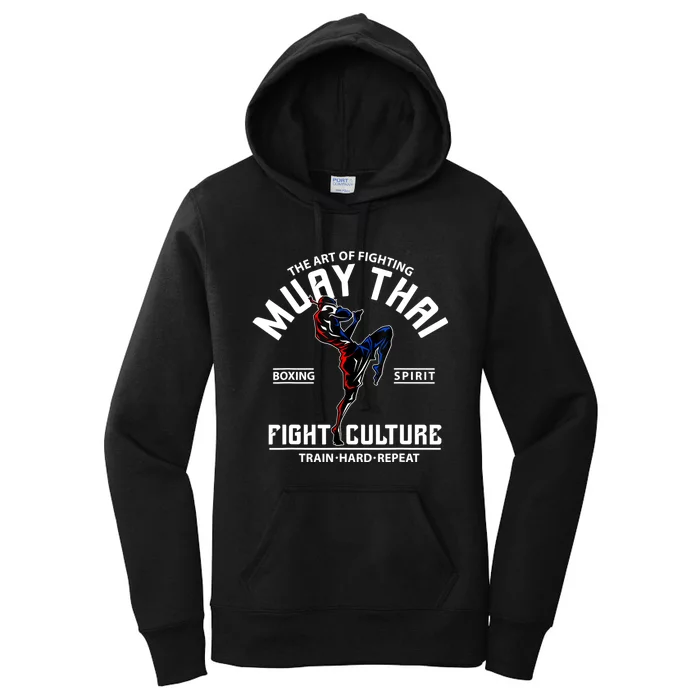 The Art Of Fighting Muay Thai Boxing Spirit Fight Culture Women's Pullover Hoodie