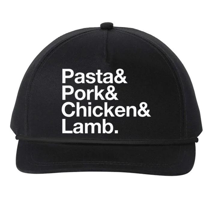 The Art Of Pasta Pork Chicken & Lamb Snapback Five-Panel Rope Hat