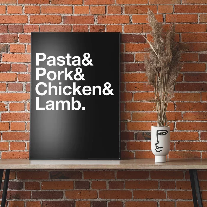 The Art Of Pasta Pork Chicken & Lamb Poster