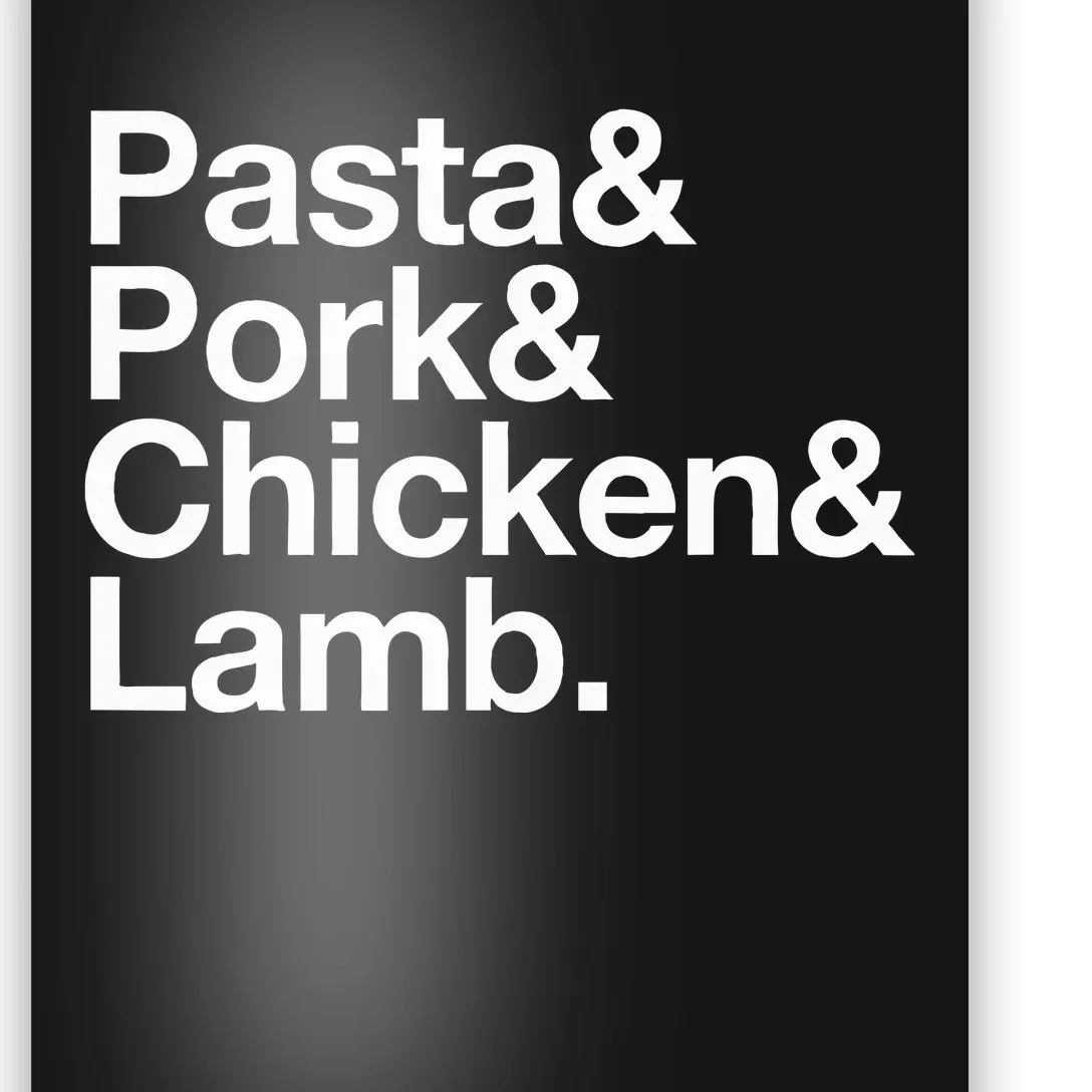 The Art Of Pasta Pork Chicken & Lamb Poster