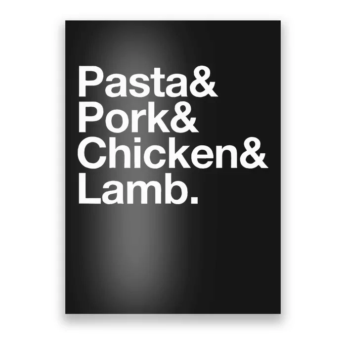 The Art Of Pasta Pork Chicken & Lamb Poster