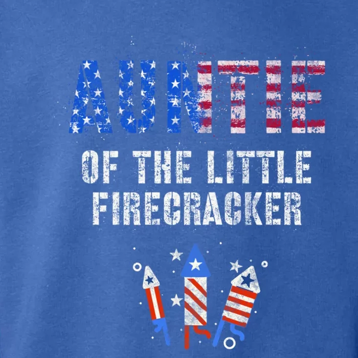 The Auntie Of The Little Firecracker 4th Of July Expecting Funny Gift Toddler Hoodie