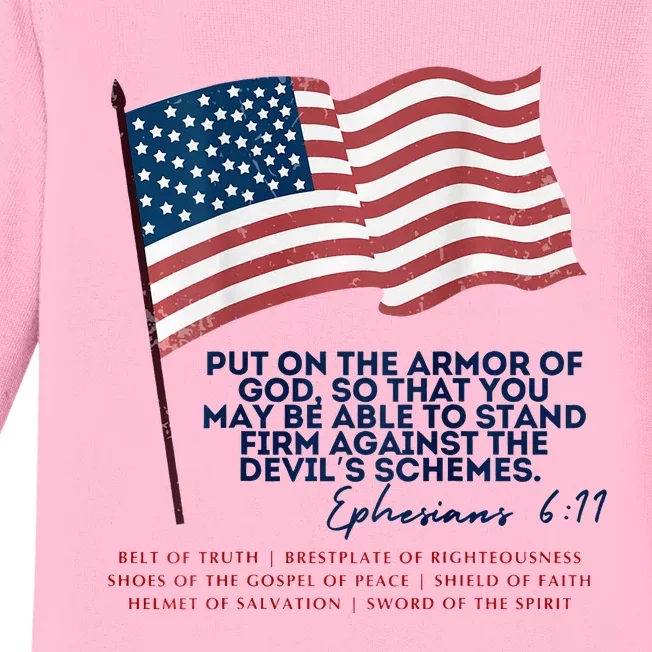 Trump Armour Of God Ephesians 611 Baby Long Sleeve Bodysuit