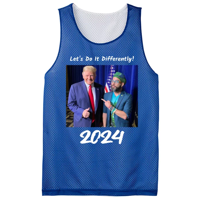 Trump And Otaola 2024 Lets Do It Differently American Flag Gift Mesh Reversible Basketball Jersey Tank