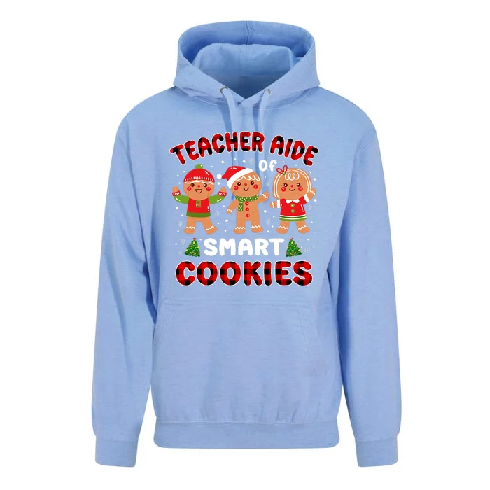 Teacher Aide Of Smart Cookies Buffalo Plaid Funny Christmas Unisex Surf Hoodie