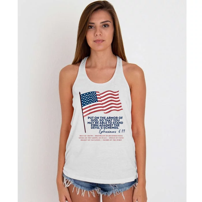 Trump Armour Of God Ephesians 611 Women's Knotted Racerback Tank