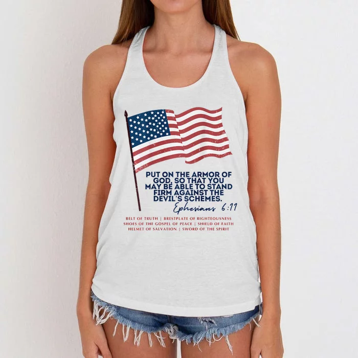 Trump Armour Of God Ephesians 611 Women's Knotted Racerback Tank