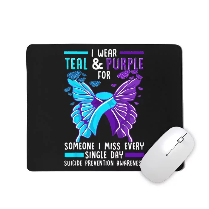 Teal And Purple Ribbon Suicide Prevention Awareness Mousepad