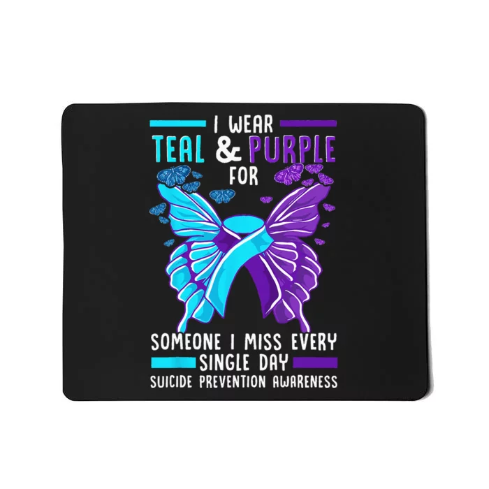 Teal And Purple Ribbon Suicide Prevention Awareness Mousepad