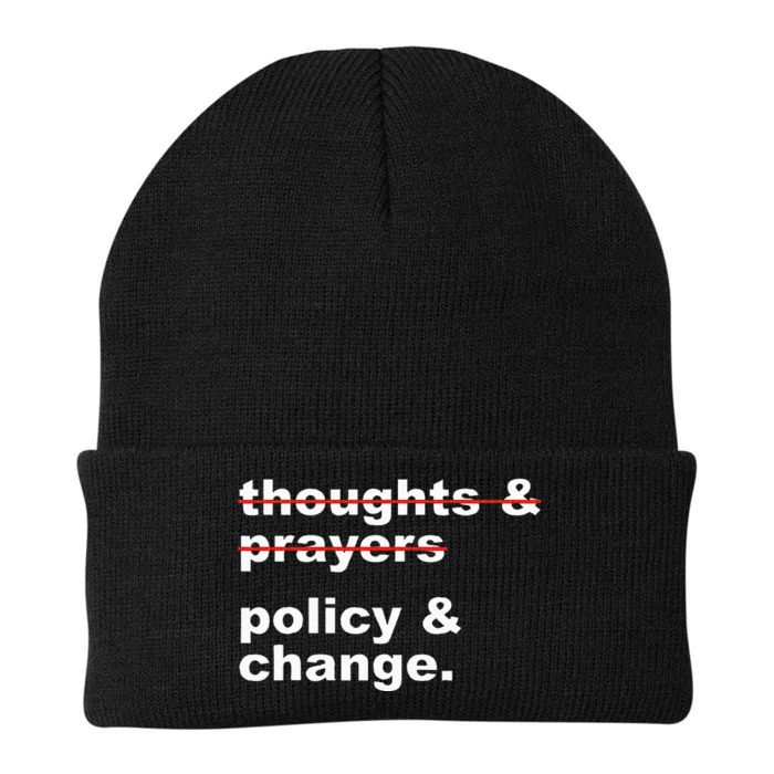 Thoughts And Prayers Policy And Change Human Rights Equality Knit Cap Winter Beanie