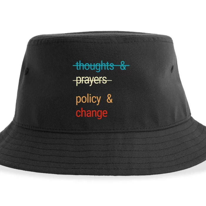 THOUGHTS AND PRAYERS POLICY AND CHANGE Sustainable Bucket Hat