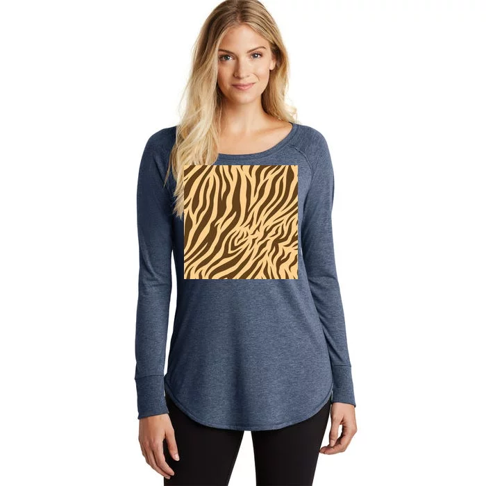 Tiger Animal Print Women's Perfect Tri Tunic Long Sleeve Shirt