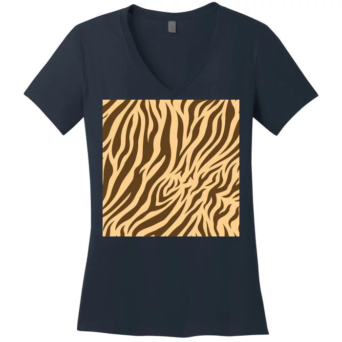 Tiger Animal Print Women's V-Neck T-Shirt