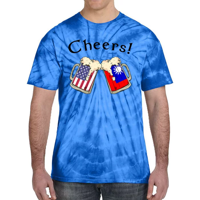 Taiwanese American Patriot Grown Country Cheers Beer Gift Tie-Dye T-Shirt