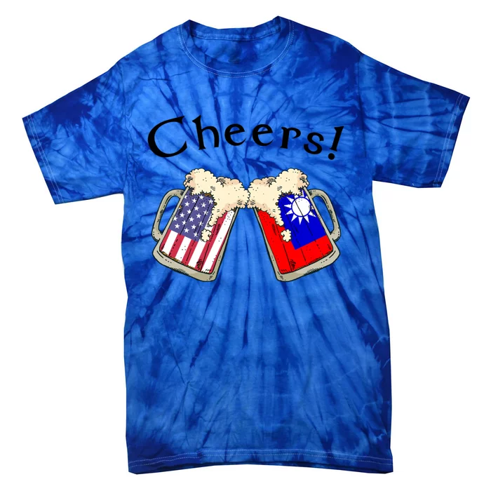 Taiwanese American Patriot Grown Country Cheers Beer Gift Tie-Dye T-Shirt