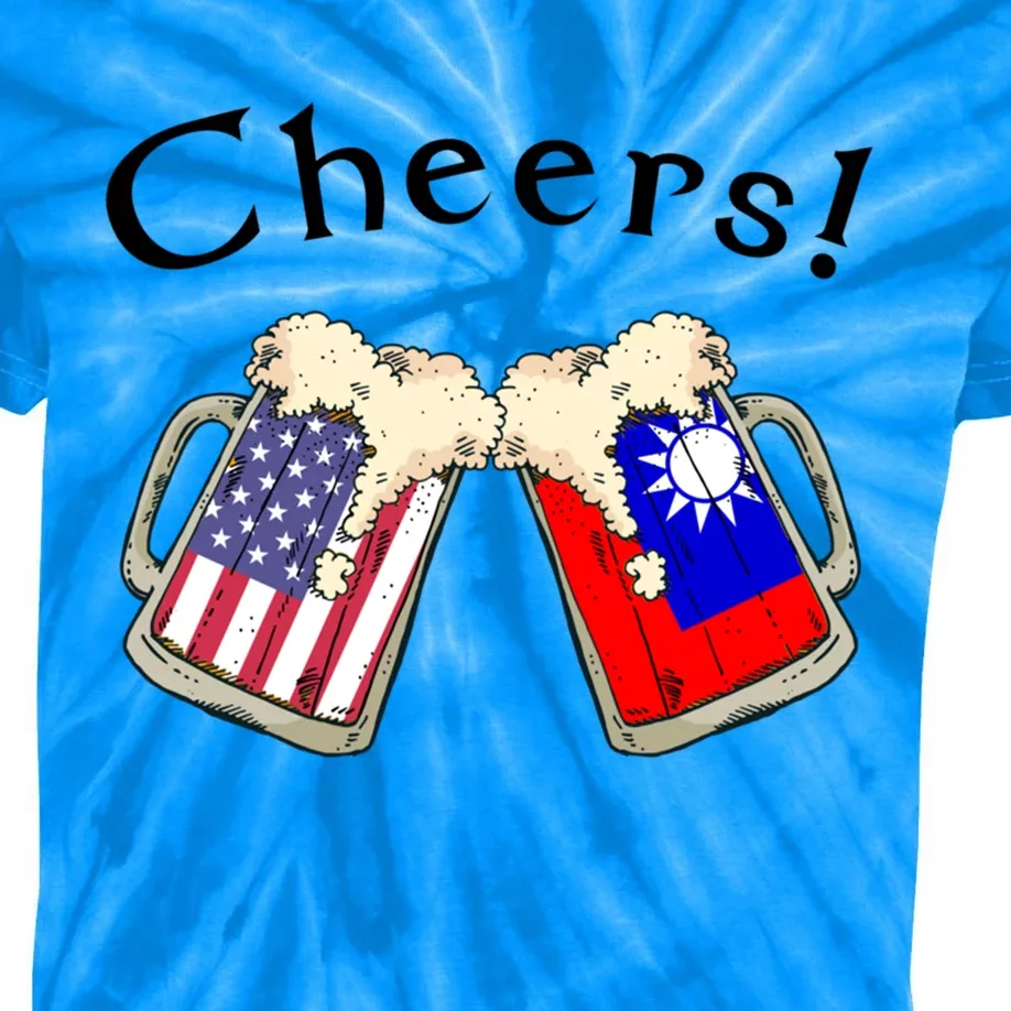 Taiwanese American Patriot Grown Country Cheers Beer Gift Kids Tie-Dye T-Shirt