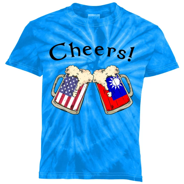 Taiwanese American Patriot Grown Country Cheers Beer Gift Kids Tie-Dye T-Shirt