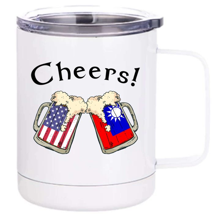 Taiwanese American Patriot Grown Country Cheers Beer Gift Front & Back 12oz Stainless Steel Tumbler Cup