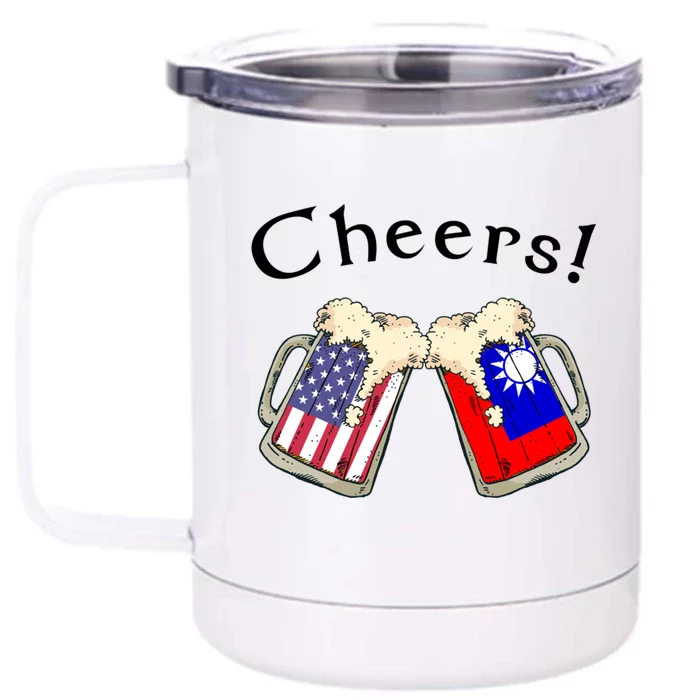 Taiwanese American Patriot Grown Country Cheers Beer Gift Front & Back 12oz Stainless Steel Tumbler Cup