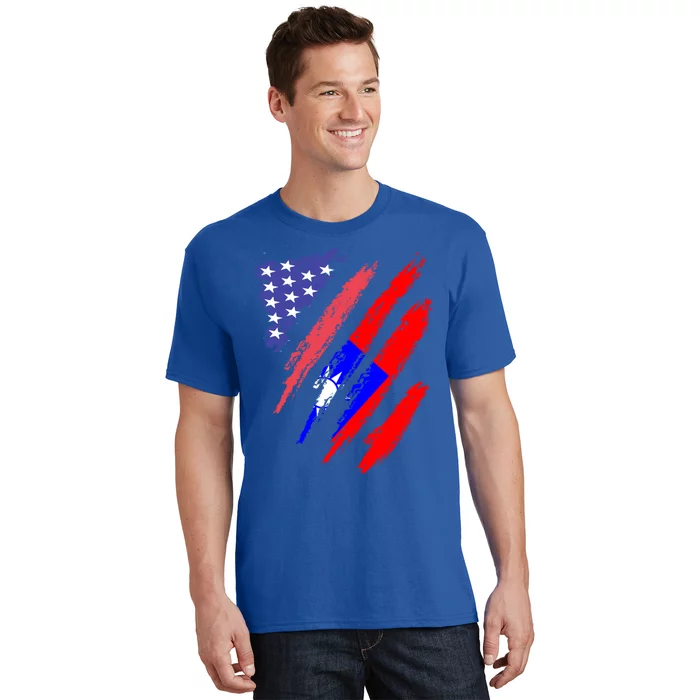 Taiwanese American Patriot Grown Heart Flag Stripes Gift T-Shirt