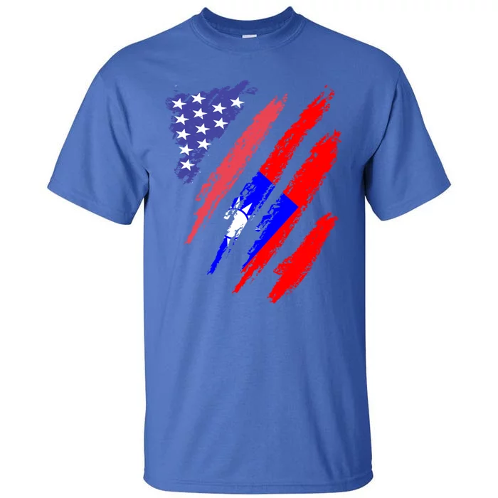 Taiwanese American Patriot Grown Heart Flag Stripes Gift Tall T-Shirt