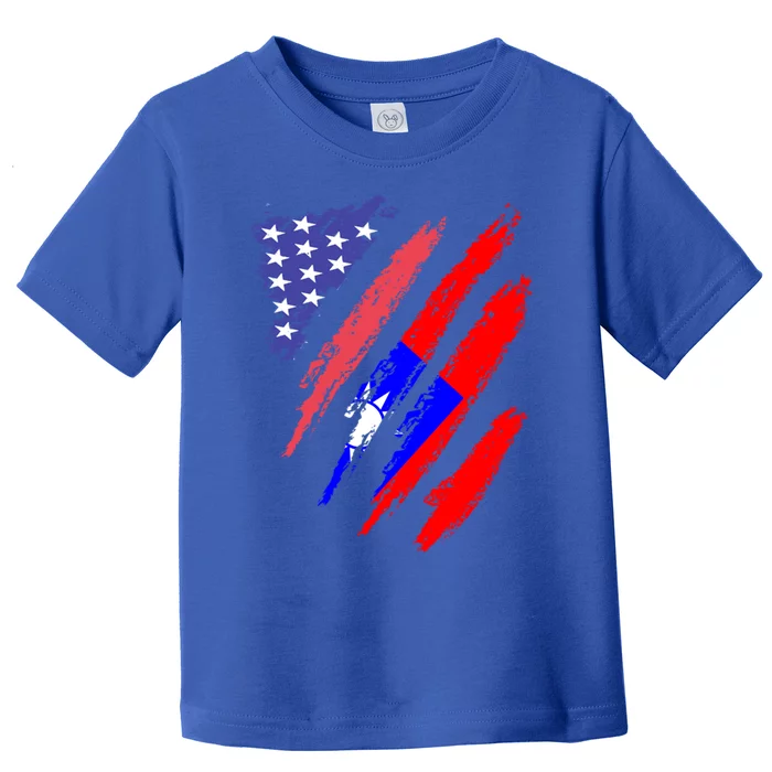 Taiwanese American Patriot Grown Heart Flag Stripes Gift Toddler T-Shirt