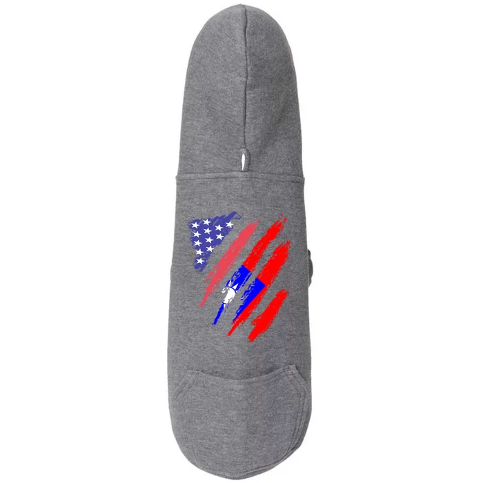 Taiwanese American Patriot Grown Heart Flag Stripes Gift Doggie 3-End Fleece Hoodie