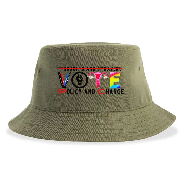 Thoughts And Prayers Vote Policy And Change Equality Rights Sustainable Bucket Hat