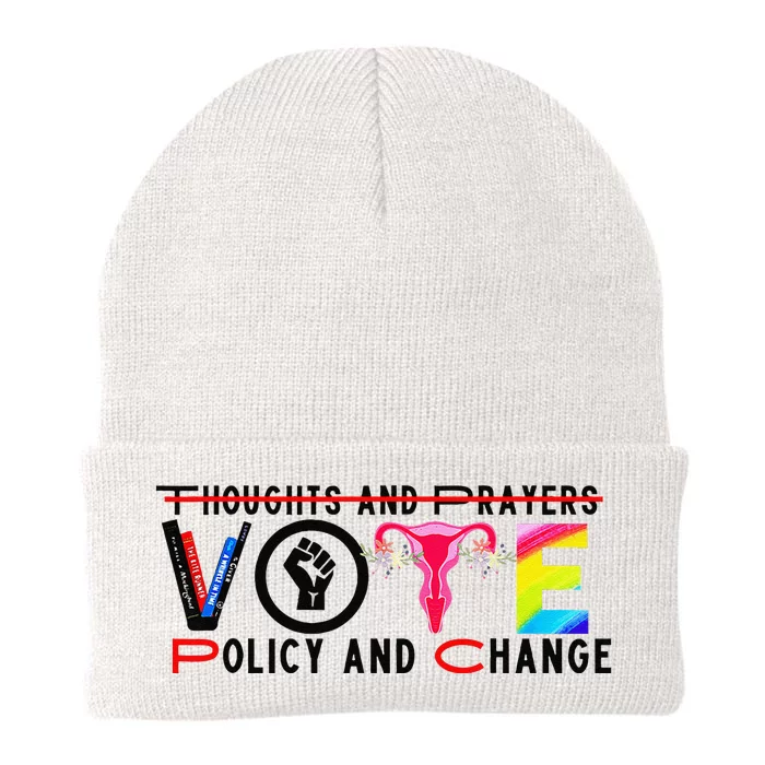 Thoughts And Prayers Vote Policy And Change Equality Rights Knit Cap Winter Beanie