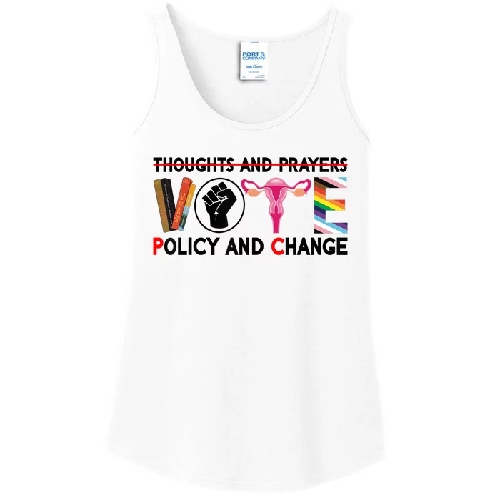 Thoughts And Prayers Vote Policy And Change Equality Rights Ladies Essential Tank