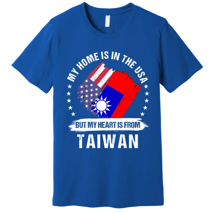 Taiwanese American Patriot Grown Proud My Heart Is From Great Gift Premium T-Shirt