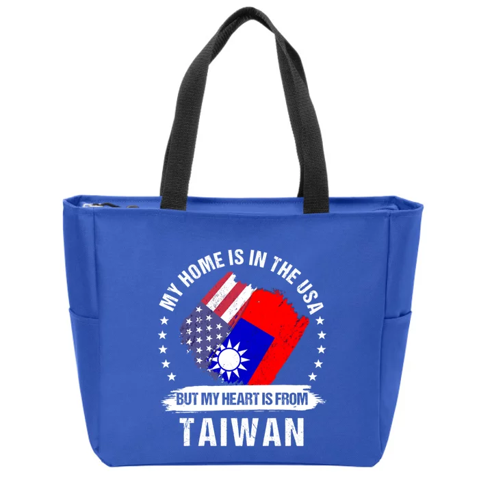 Taiwanese American Patriot Grown Proud My Heart Is From Great Gift Zip Tote Bag