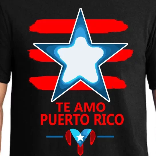 Te Amo Puerto Rico Heart And Flag Of Puerto Rico Pajama Set