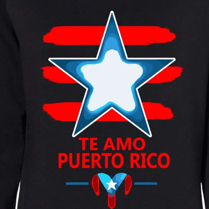 Te Amo Puerto Rico Heart And Flag Of Puerto Rico Womens California Wash Sweatshirt