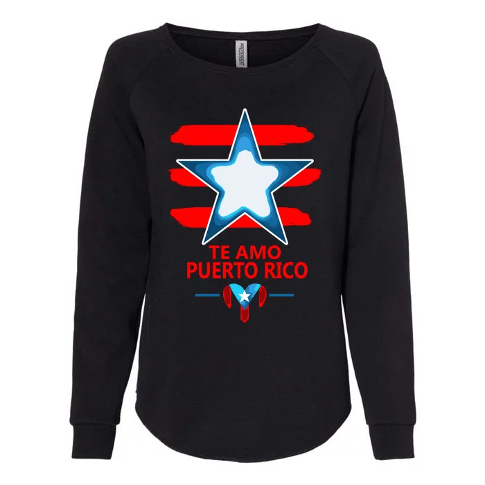 Te Amo Puerto Rico Heart And Flag Of Puerto Rico Womens California Wash Sweatshirt