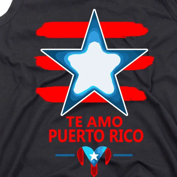 Te Amo Puerto Rico Heart And Flag Of Puerto Rico Tank Top