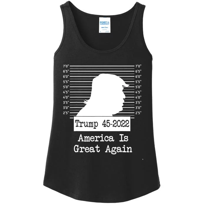 Trump Arrested Prisoner Jail Mug Shot Ladies Essential Tank