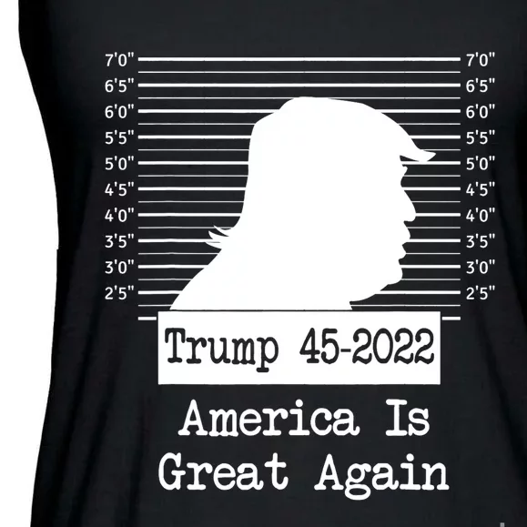 Trump Arrested Prisoner Jail Mug Shot Ladies Essential Flowy Tank