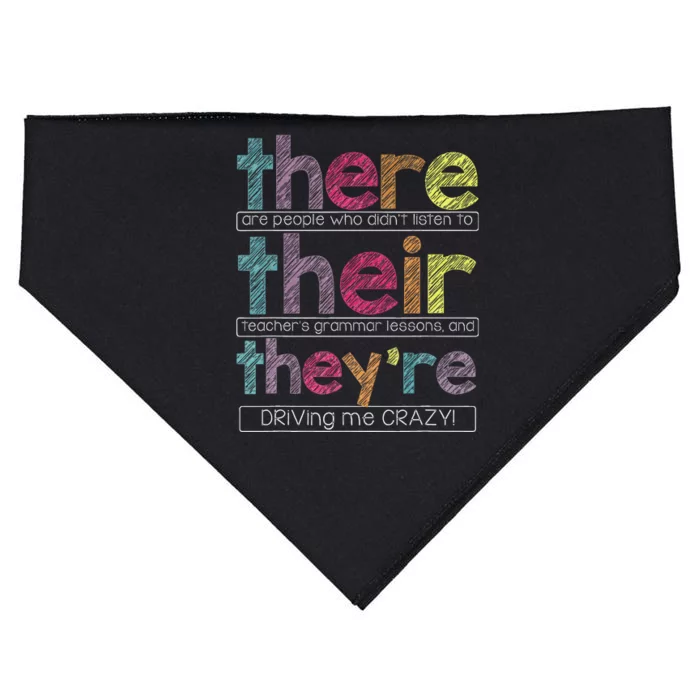 There Are People Who DidnT Listen To Their Teachers Grammar USA-Made Doggie Bandana