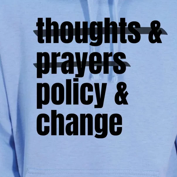 Thoughts And Prayers Policy And Change Unisex Surf Hoodie