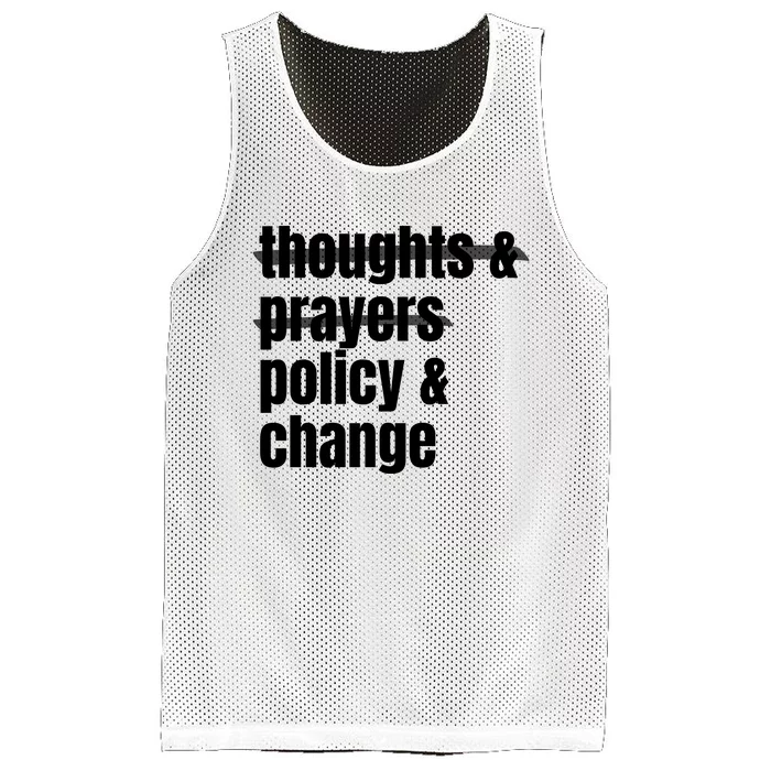 Thoughts And Prayers Policy And Change Mesh Reversible Basketball Jersey Tank