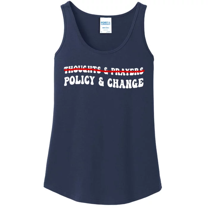 Thoughts And Prayers Policy And Change Ladies Essential Tank