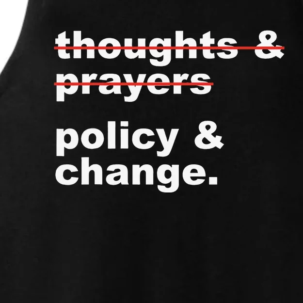 Thoughts And Prayers Policy And Change Human Rights Equality Ladies Tri-Blend Wicking Tank