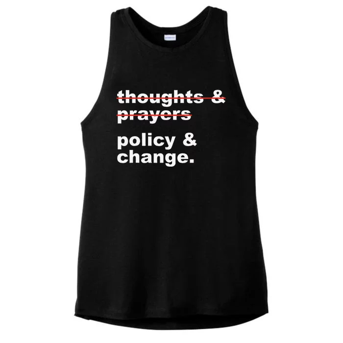 Thoughts And Prayers Policy And Change Human Rights Equality Ladies Tri-Blend Wicking Tank