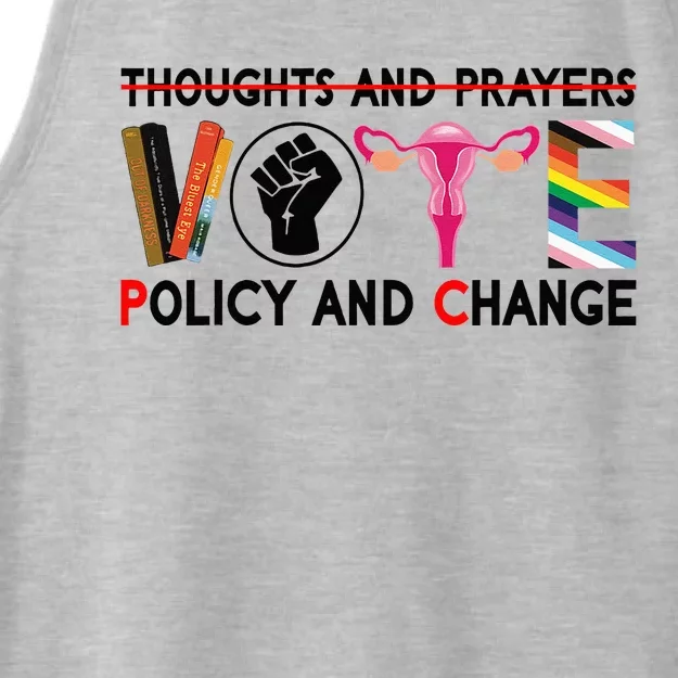 Thoughts And Prayers Vote Policy And Change Equality Rights Ladies Tri-Blend Wicking Tank