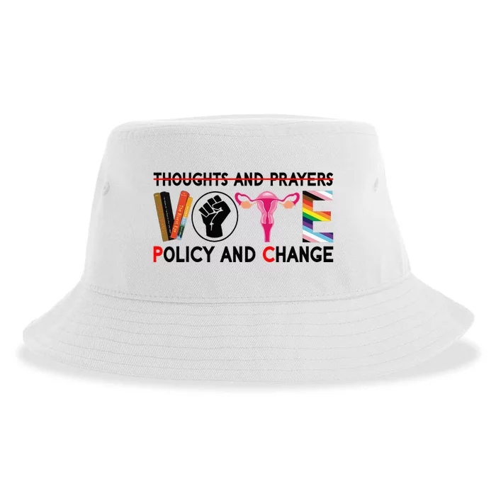 Thoughts And Prayers Vote Policy And Change Equality Rights Sustainable Bucket Hat