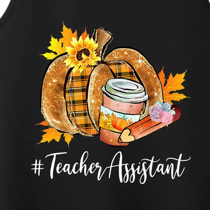 Teacher Assistant Pumpkin Latte Fall Autumn Thanksgiving Performance Tank