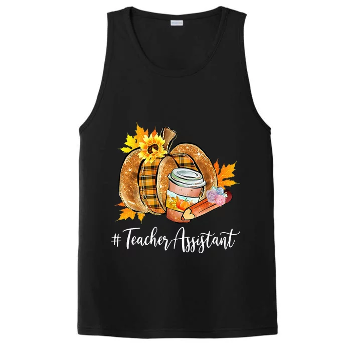 Teacher Assistant Pumpkin Latte Fall Autumn Thanksgiving Performance Tank