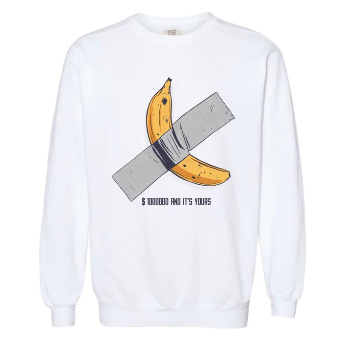 Taped Banana Funny Garment-Dyed Sweatshirt